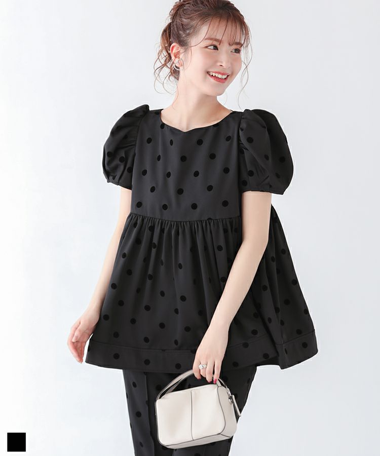 ZOZO限定商品】ハートネックフロッキードットトップス【宅配便】 | Fit  