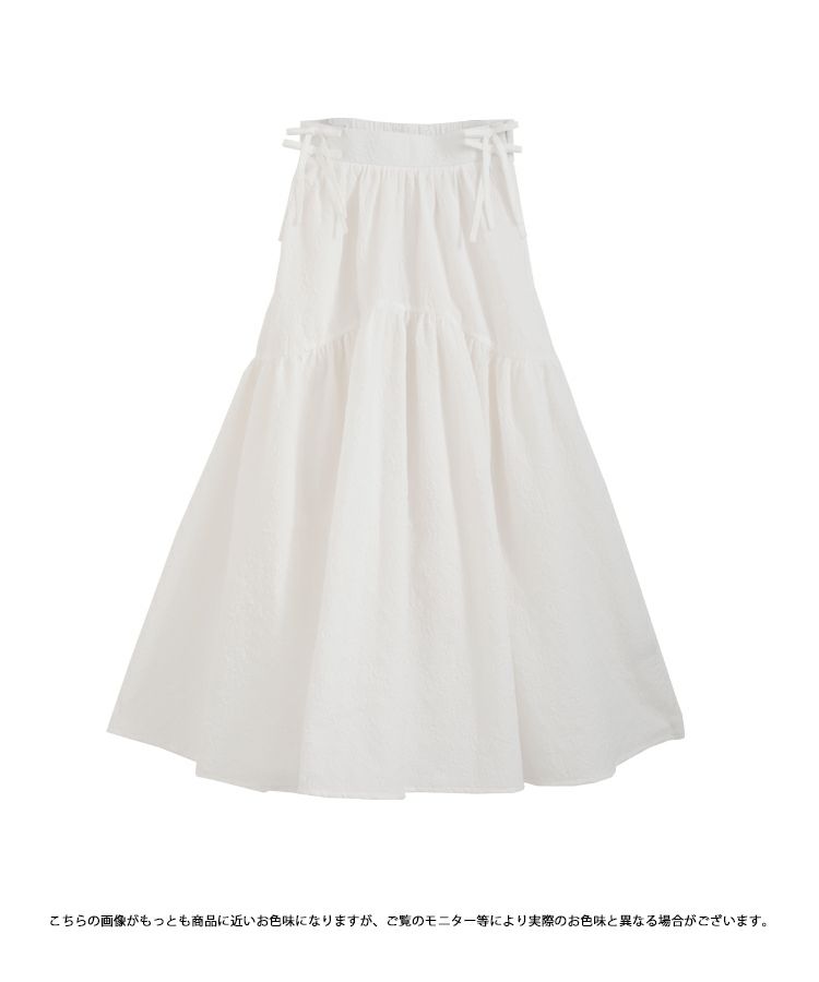 大人気インフルエンサーRIEコラボ！サイドリボンジャガードギャザー  