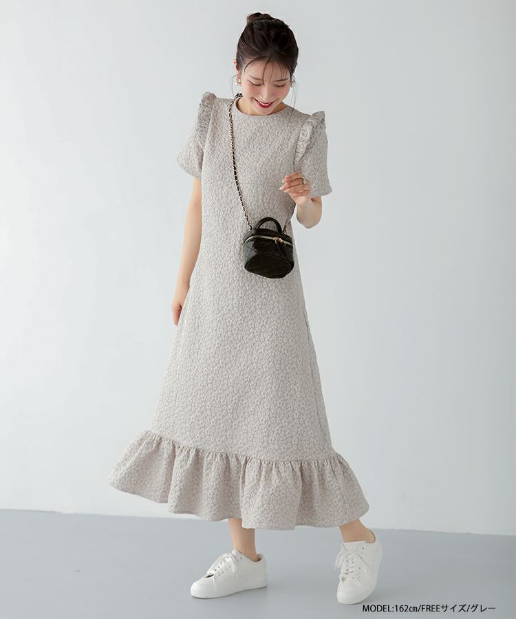 ZOZO限定商品】フラワージャガードロングワンピース【宅配便