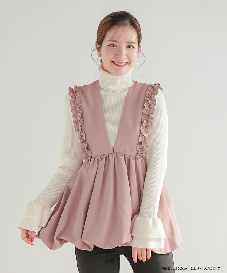 【Fit more】フリルスリーブバルーンブルゾン【新品・未開封】 フリルスリーブバルーンブルゾン（ブルゾン）｜Fit more