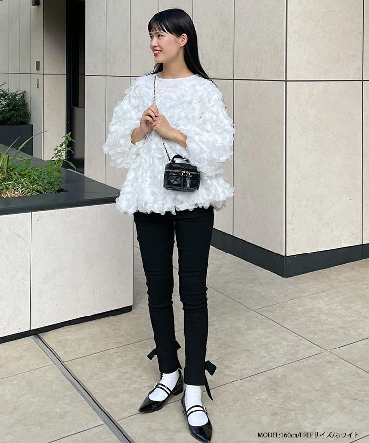 フラワーモチーフロングスリーブトップス【宅配便】 | Fit more 