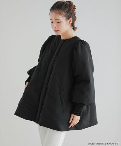 新品　【Fit more】フィットモア　フリルフードティアードジャケット Fit more コート アウター フリルフードティアードジャケット