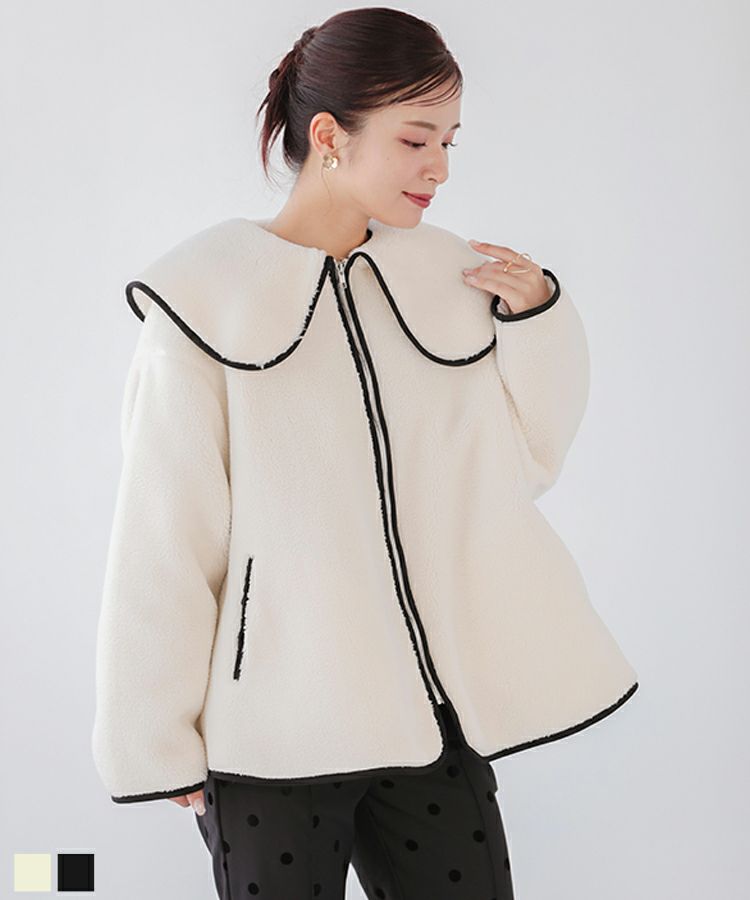 fitmore ビッグカラーキルティングペプラムコート （fitmore フィット 