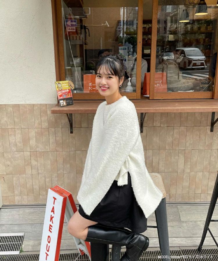 【未使用に近い】Fitmore Yurinaコラボブークレニットプルオーバ Yurinaコラボ！ブークレニットプルオーバー【宅配便】 | Fit more