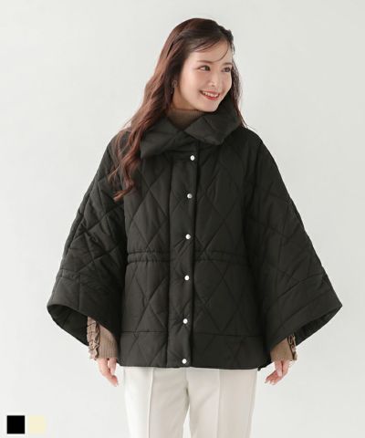 中綿キルティングポンチョ【即納】【宅配便】 | Fit more