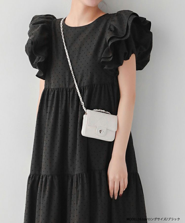 フロッキードットティアードワンピース 【宅配便】 | Fit more