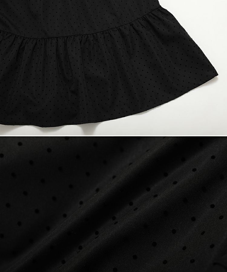 フロッキードットティアードワンピース 【宅配便】 | Fit more