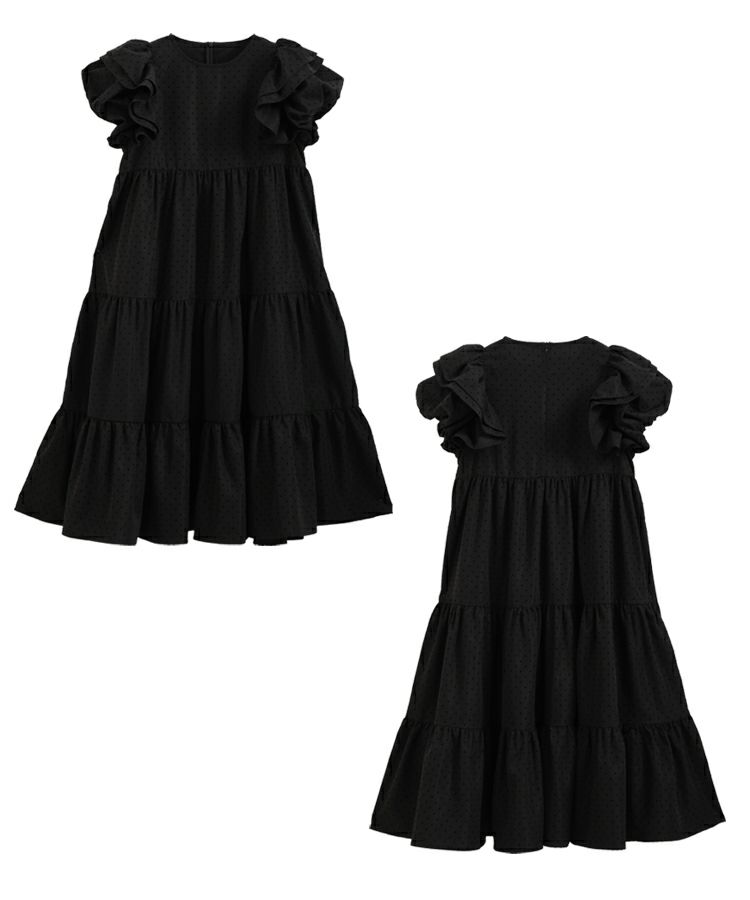 yori ドットフロッキーティアードジレ　ホワイト yori ドットフロッキーティアードジレホワイト