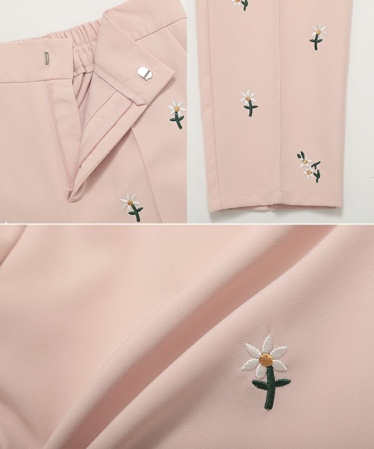 デイジー刺繍テーパードパンツ【メール便】 | Fit more 