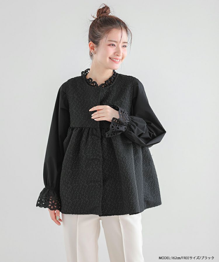 fitmore saayaコラボ！カットワークレースドルマンブラウス 完売 saayaコラボ！カットワークレースドルマンブラウス【宅配便