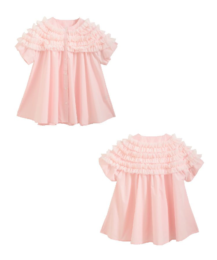 【新品未使用】fit more♡チュールレースフリルブラウス♡ZOZO限定 セール】【ZOZO限定商品】チュールレースフリルブラウス（T
