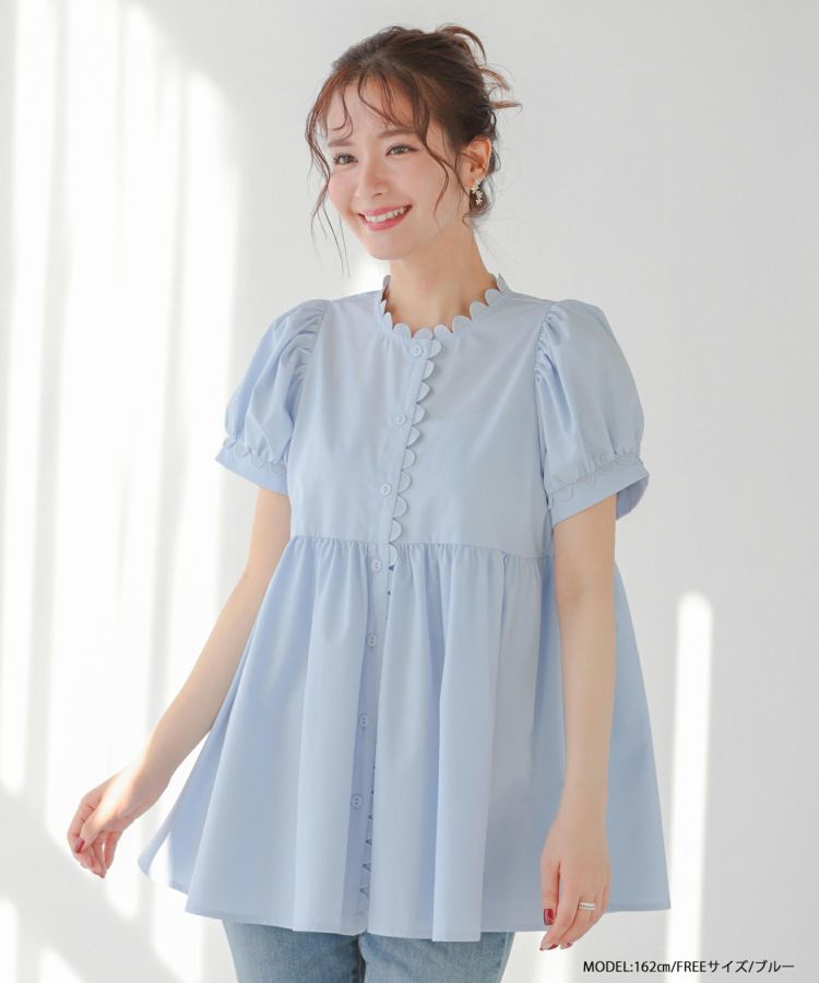 【新品】Fitmore スカラップネックペプラムトップス スカラップネックペプラムトップス【宅配便】 | Fit more