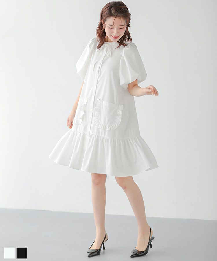 フロッキードットティアードワンピース 【宅配便】 | Fit more
