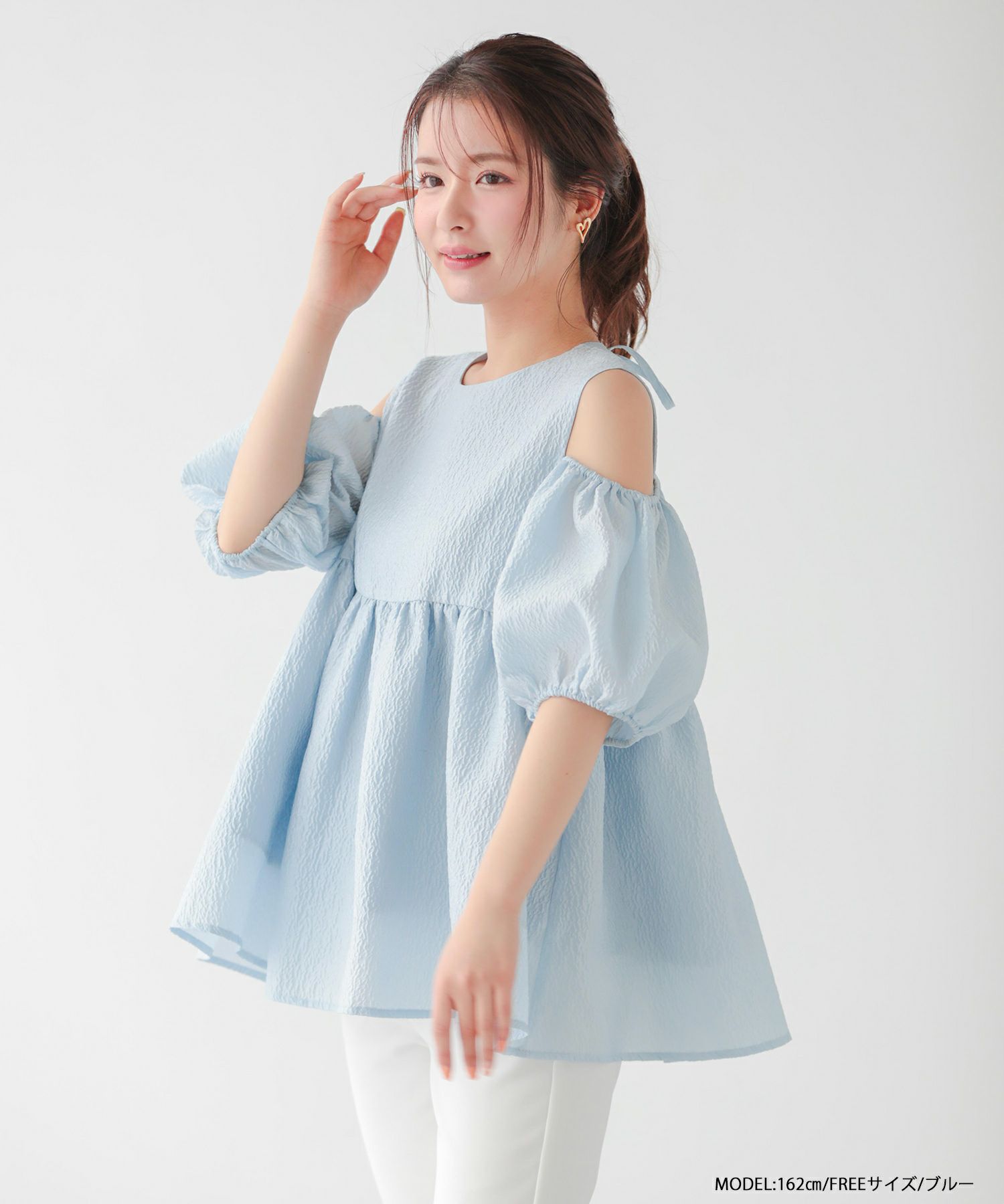 オープンショルダージャガードトップス【宅配便】 | Fit more 