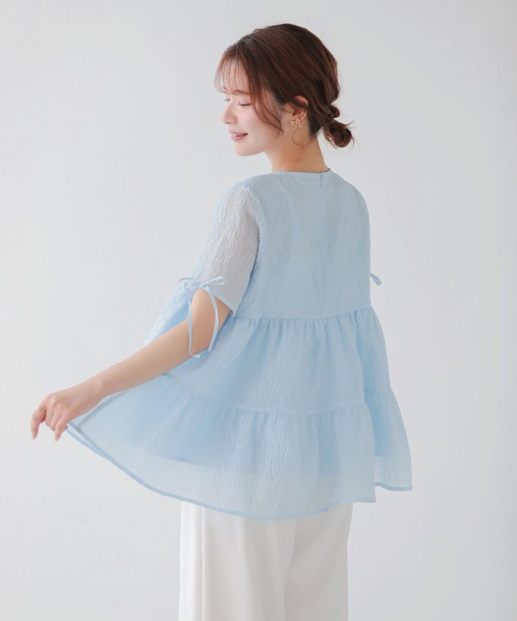 シアージャガード袖リボンティアードトップス【宅配便】 | Fit more