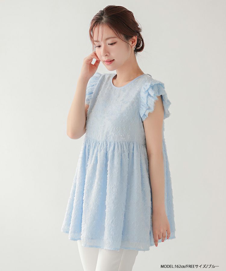 シフォンペプラムトップス【宅配便】 | Fit more