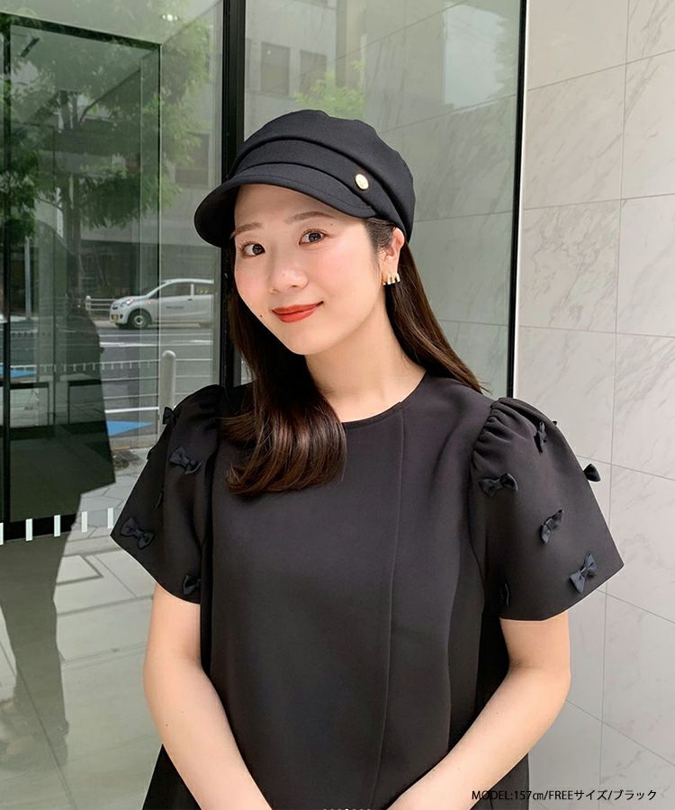 美品 Fitmore 24SS チューリップ袖リボントップス 完売品 ホワイト Fit more（フィットモア）の「チューリップ袖リボントップス