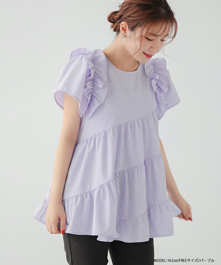 fitmore アシンメトリーティアードブラウス新品未使用 アシンメトリーティアードブラウス（シャツ/ブラウス）｜Fit
