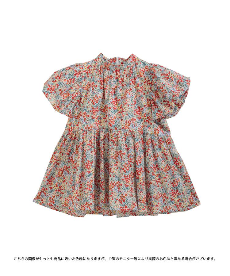 本日限定】フィットモア　花柄ボウタイブラウス Fit more ブラウス シャツ 花柄ボウタイペプラムブラウス