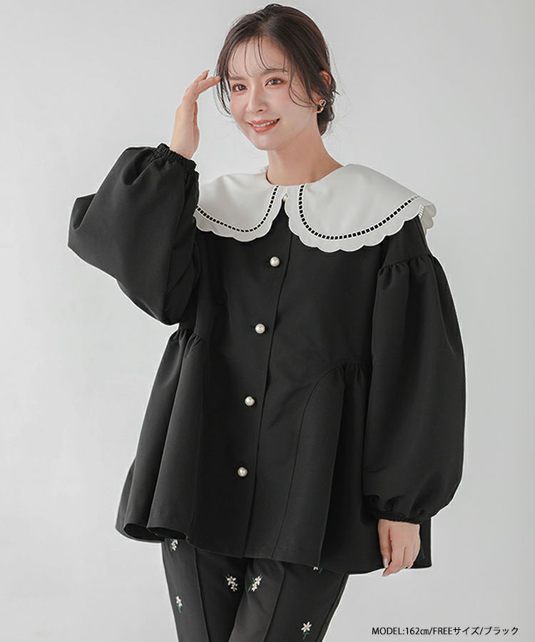 フィットモア パールボタンペプラムジレ パールボタンペプラムジレ【宅配便】 | Fit more