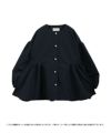 fitmore パールボタンギャザーペプラムジャケット　ブラック Fitmore♡ パールボタンギャザーペプラムジャケット(ブラック