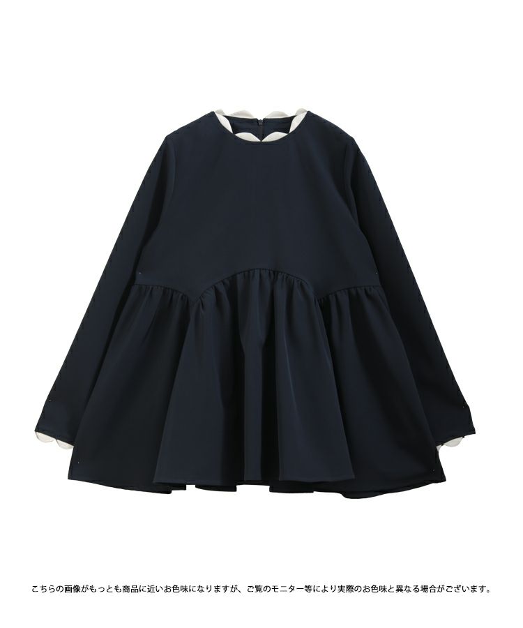スカラップネックペプラムトップス【宅配便】 | Fit more