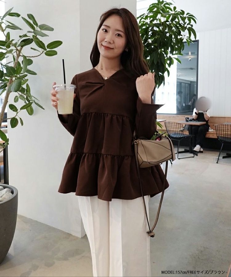 ツイストデザインティアードトップス【宅配便】 | Fit more