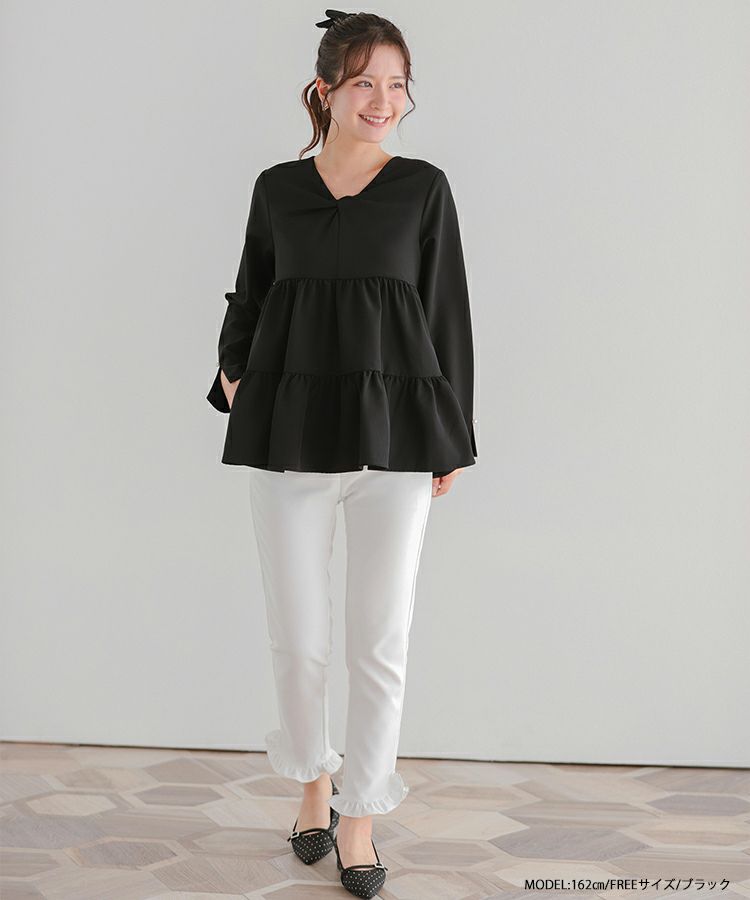 Fit more ツイストデザインティアードトップス レディース