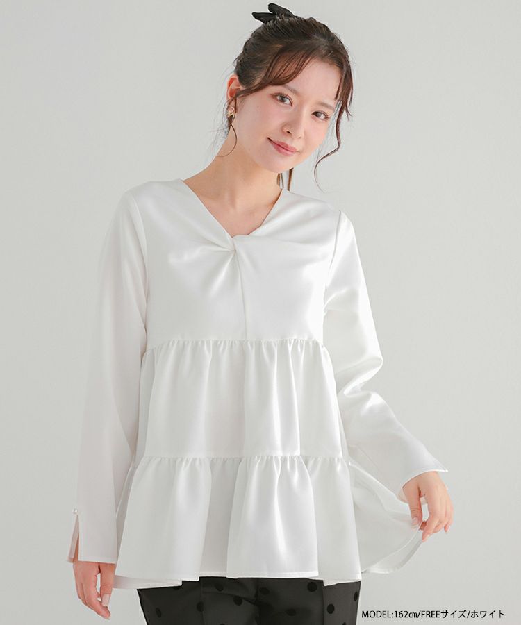 【即納&大特価】 ツイストデザインティアードトップス【宅配便】 | Fit more トップス