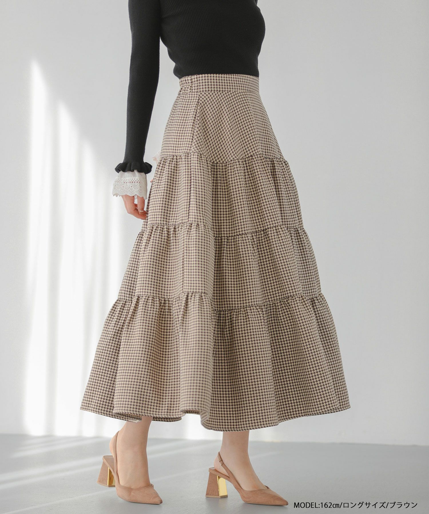 千鳥柄ティーアドスカート【宅配便】 | Fit more