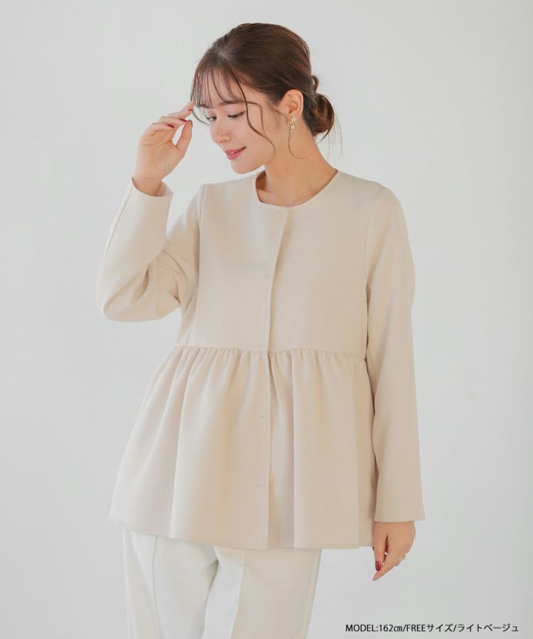 ☆新品タグつき☆ fitmore バックチュールフリルジャケット バックチュールフリルジャケット【宅配便】 | Fit more