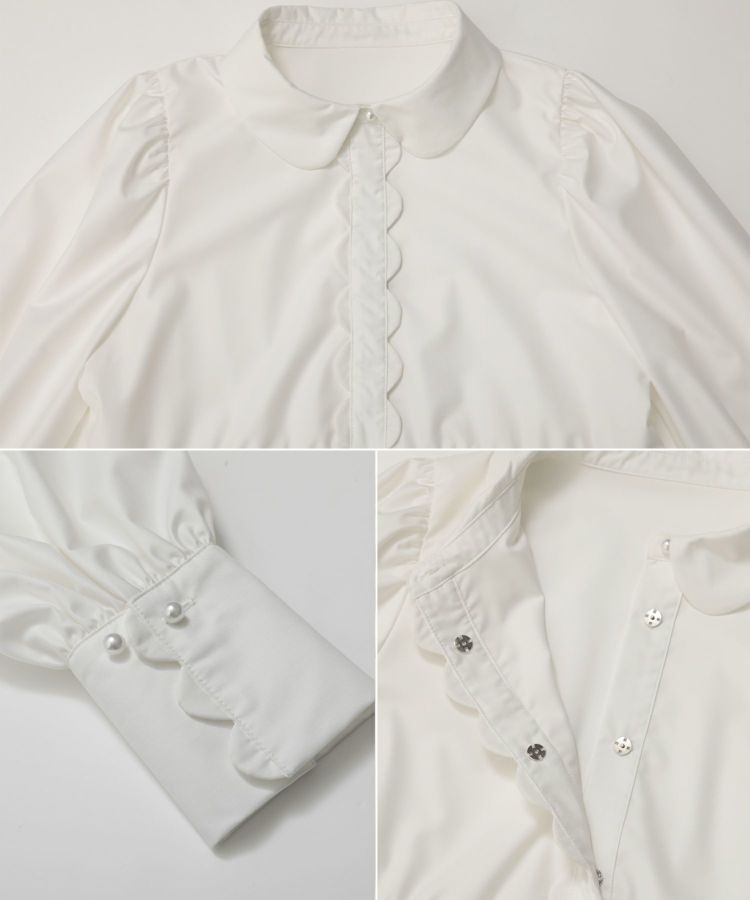 【新品タグ付き】フロントスカラップペプラムブラウス フロントスカラップペプラムブラウス【宅配便】 | Fit more