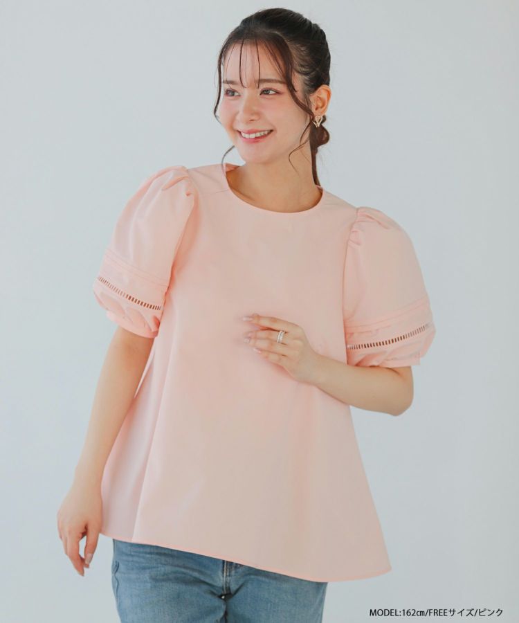 リネンはしごレースブラウス セール】リネンハシゴレースブラウス（Tシャツ/カットソー