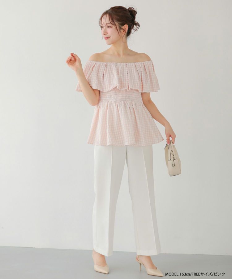 レーストリムペプラム長袖トップス（その他トップス）｜Fit more