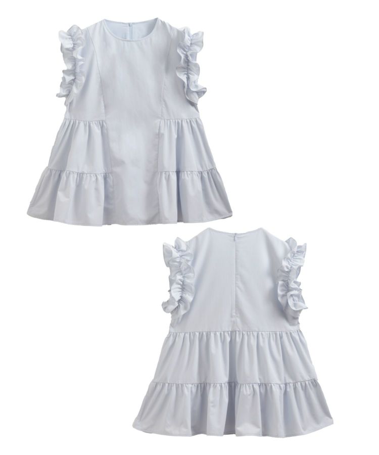 Fit moreショルダーフリルティアードトップス　ペールブルー ショルダーフリルティアードトップス【宅配便】 | Fit more