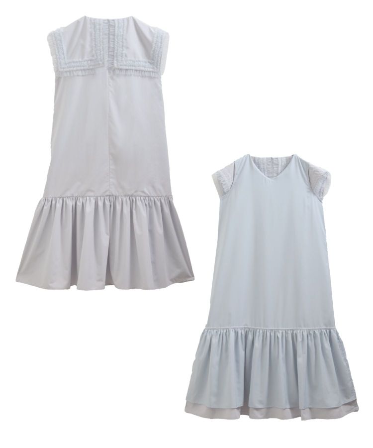 新品　fit more チュールフリルセーラーカラー　ワンピース　ロング チュールフリルセーラーカラーワンピース（ワンピース）｜Fit