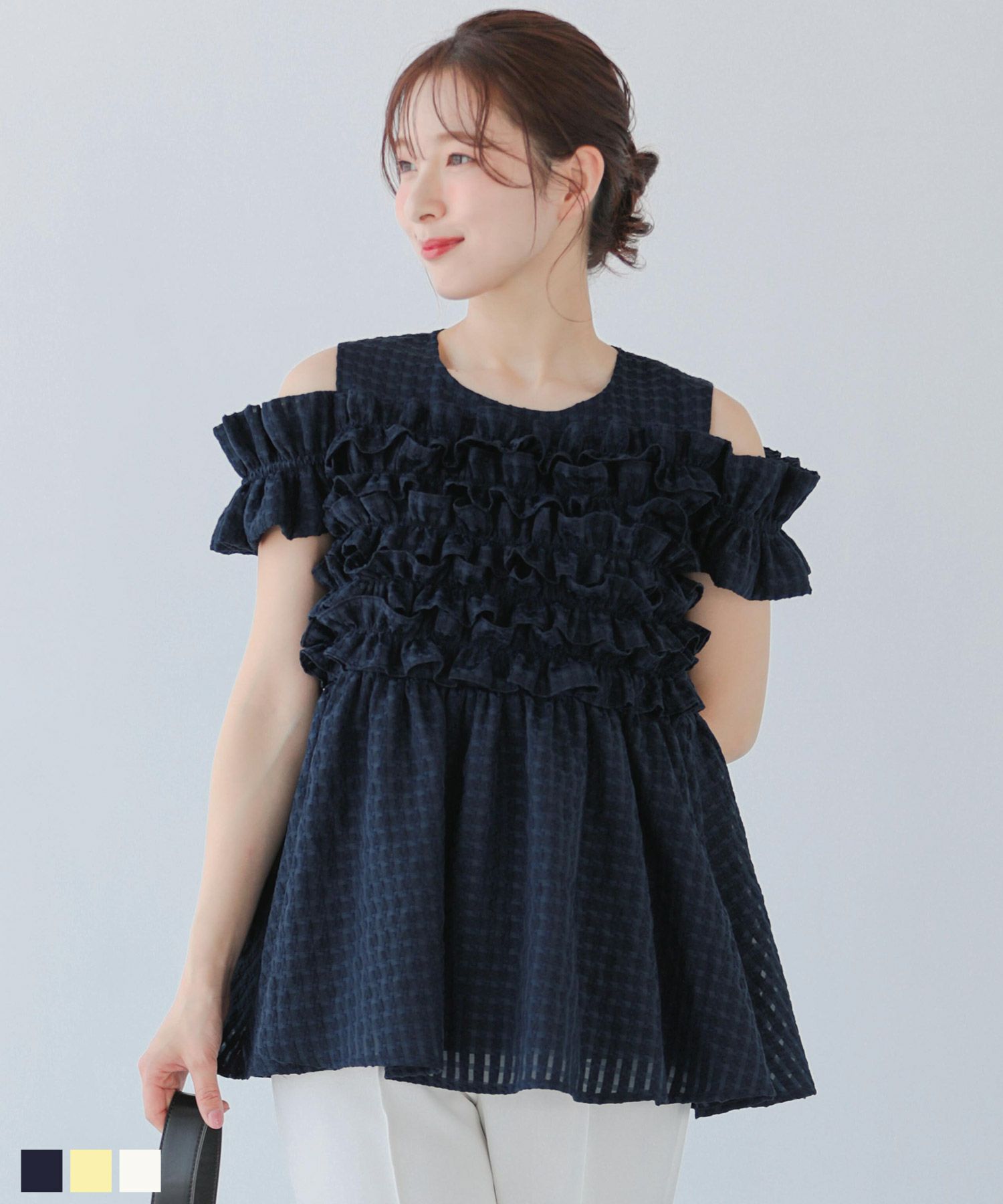 オープンショルダージャガードトップス【宅配便】 | Fit more