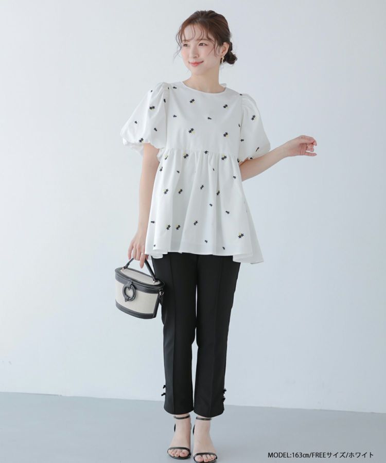 【Free People】フラワー刺繍入り バブルヘム セットアップ 001_08716714-8c85-4af3-b786-