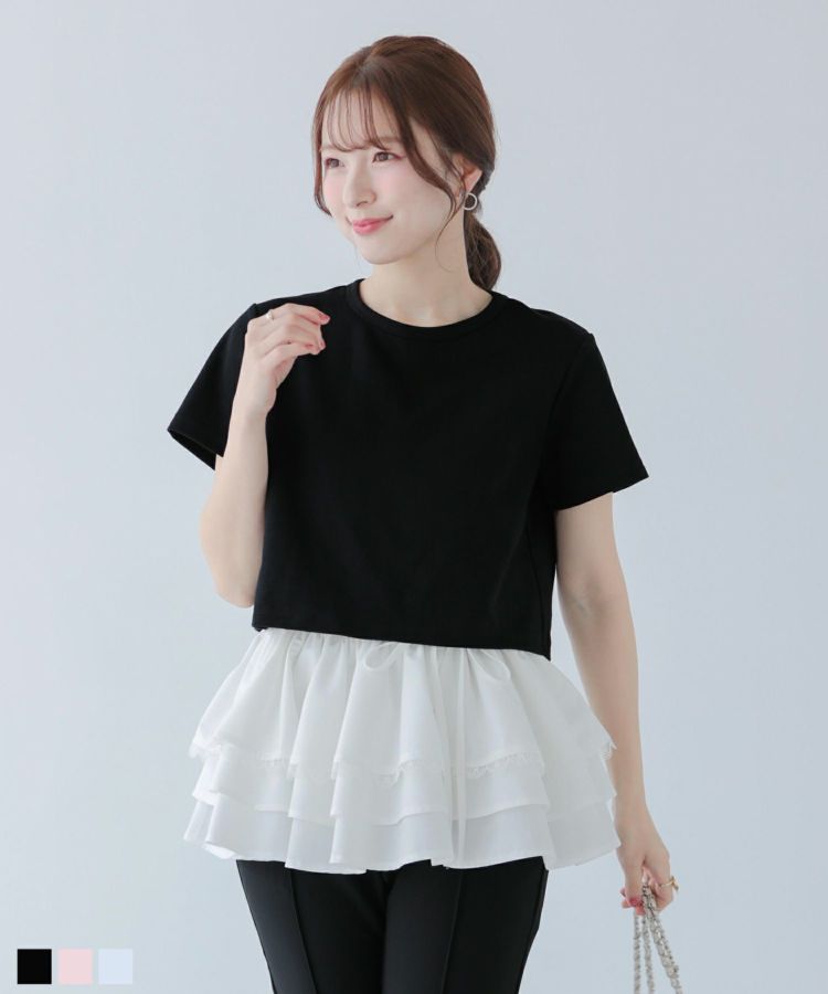fitmore ♡新品未使用♡フラワー刺繍バルーンスリーブペプラムトップス フラワー刺繍バルーンスリーブペプラムトップス（その他トップス