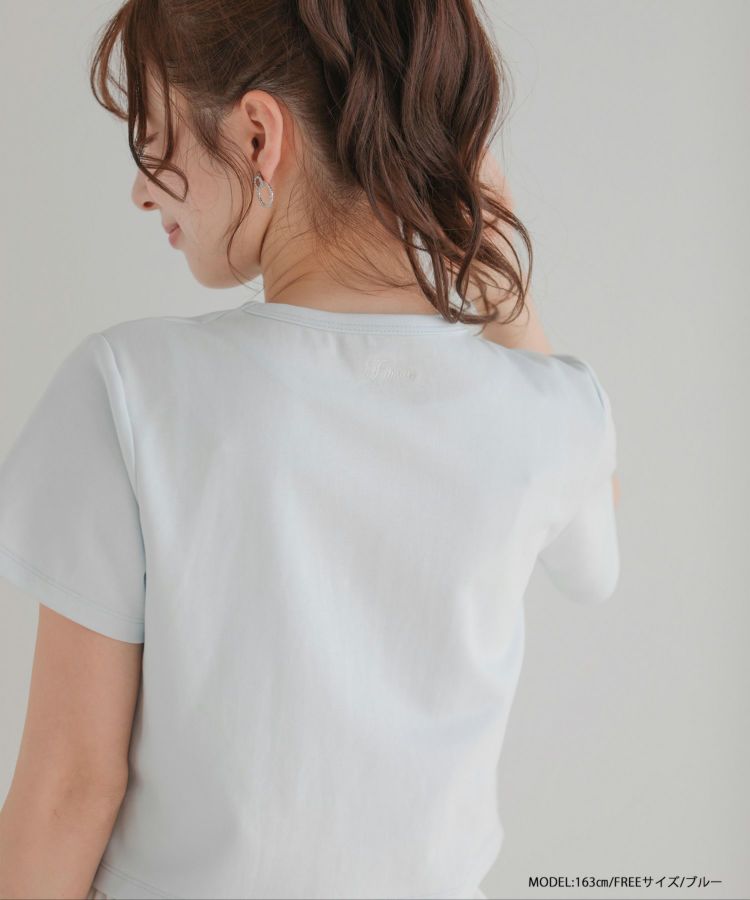 Fitmore 裾ドッキング刺繍Tシャツ セール】裾ドッキング刺繍Tシャツ（Tシャツ/カットソー）｜Fit
