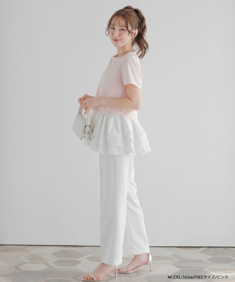 裾ドッキング刺繍Tシャツ【宅配便】 | Fit more
