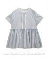 バイカラーパイピングネックチュールペプラムトップス fitmoreフィットモア Fit more バイカラーパイピングネックチュールペプラムトップス