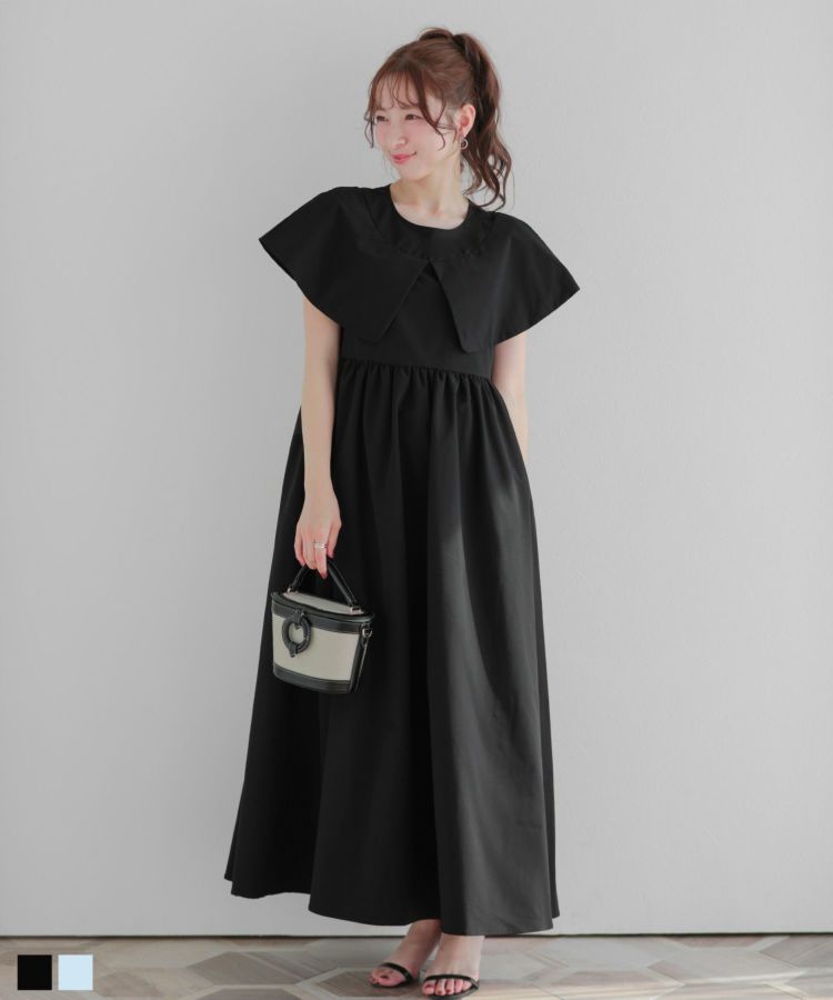 fitmore ホイップフリルスリーブワンピース M ブラック 新品 Fit more ワンピース ホイップフリルスリーブワンピース