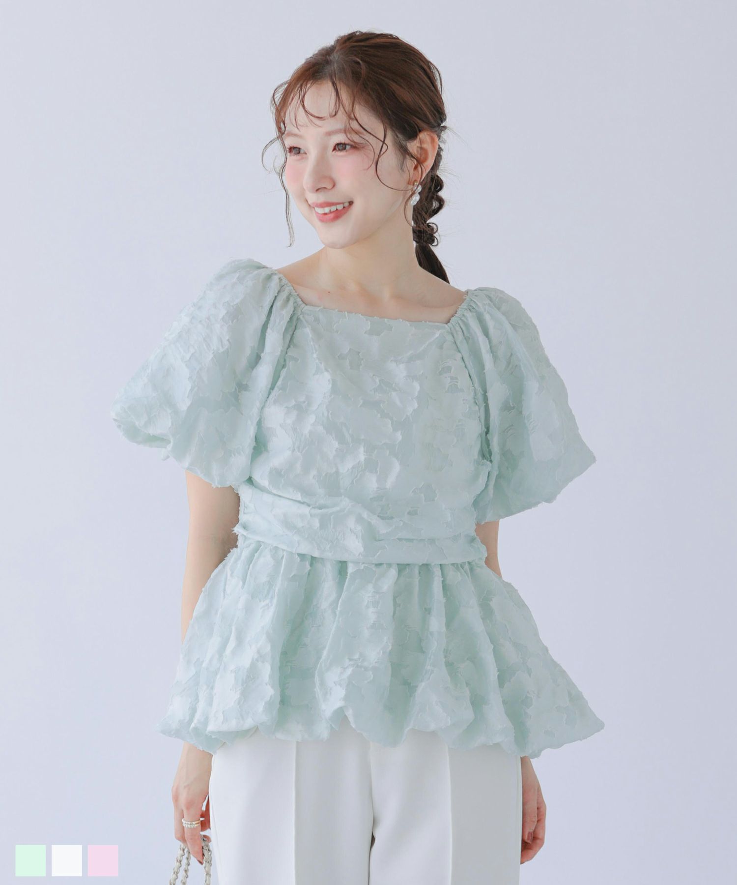 fitmore大人気トップス シアーチェックペプラムトップス【宅配便】 | Fit more