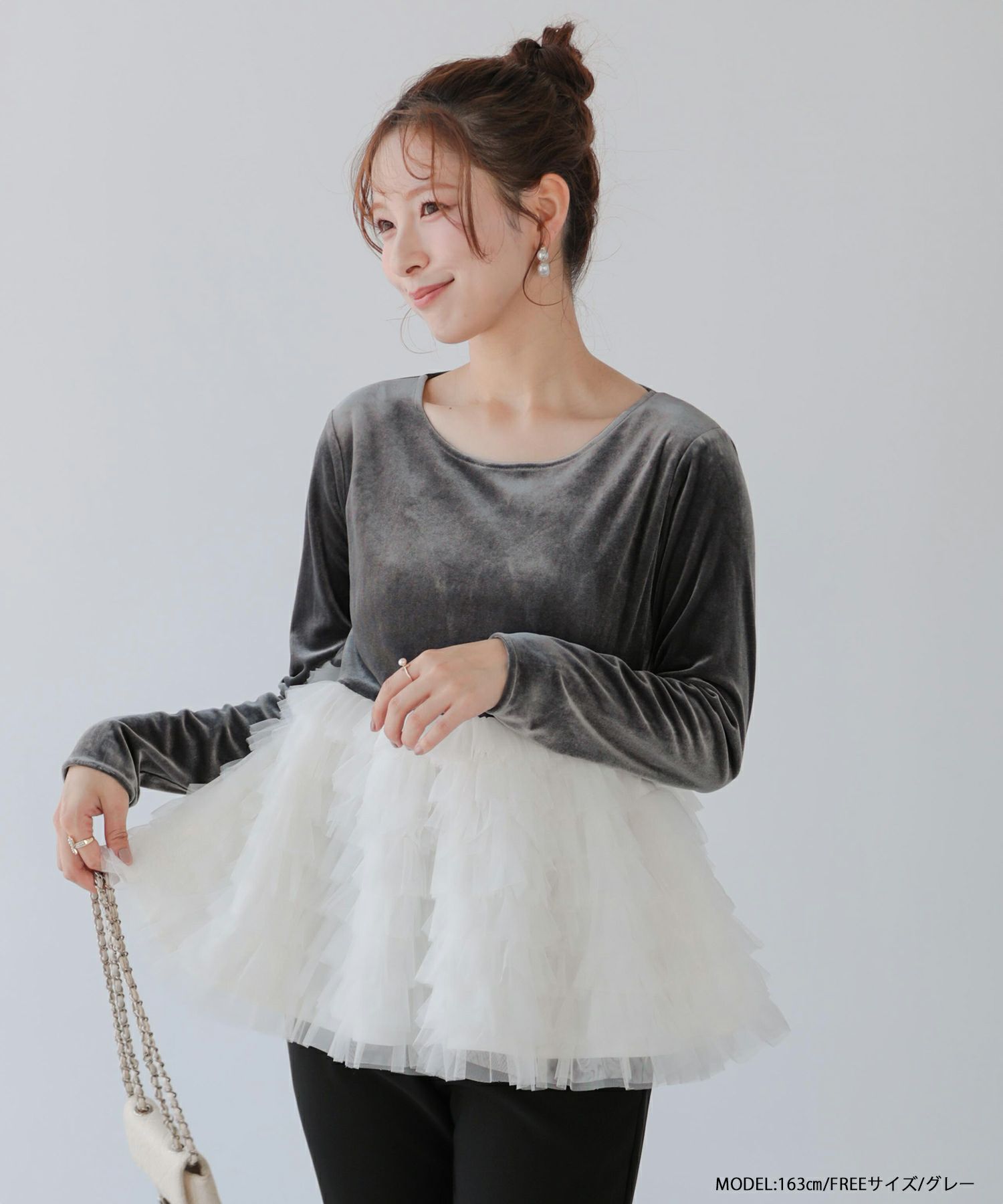 HAPPYSET対象商品】【B会場】バレリーナチュチュベロアトップス【宅配