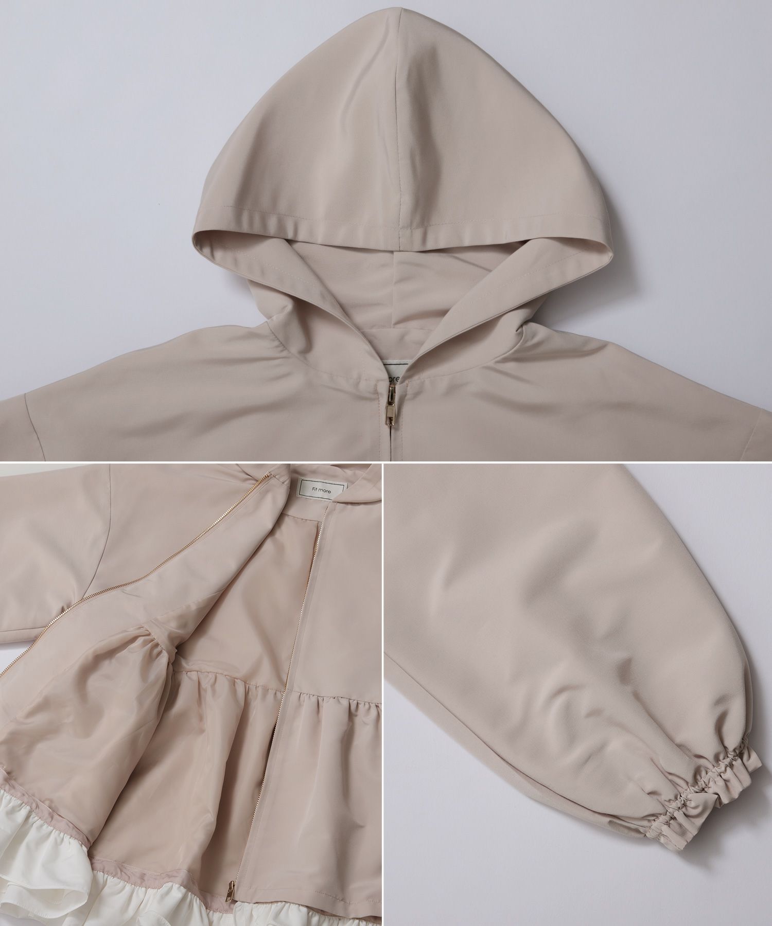 HAPPYSET対象商品】【A会場】ペプラムフリル2WAYフーディジャケット