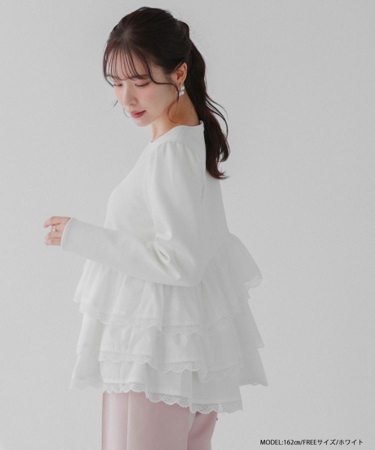 saayaコラボ！ボリュームフリルアシメトップス【宅配便】 | Fit more