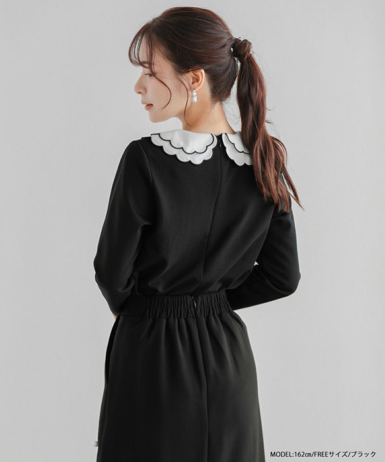 刺繍ダブルカラーレイヤードロングスリーブトップス【宅配便】 | Fit more