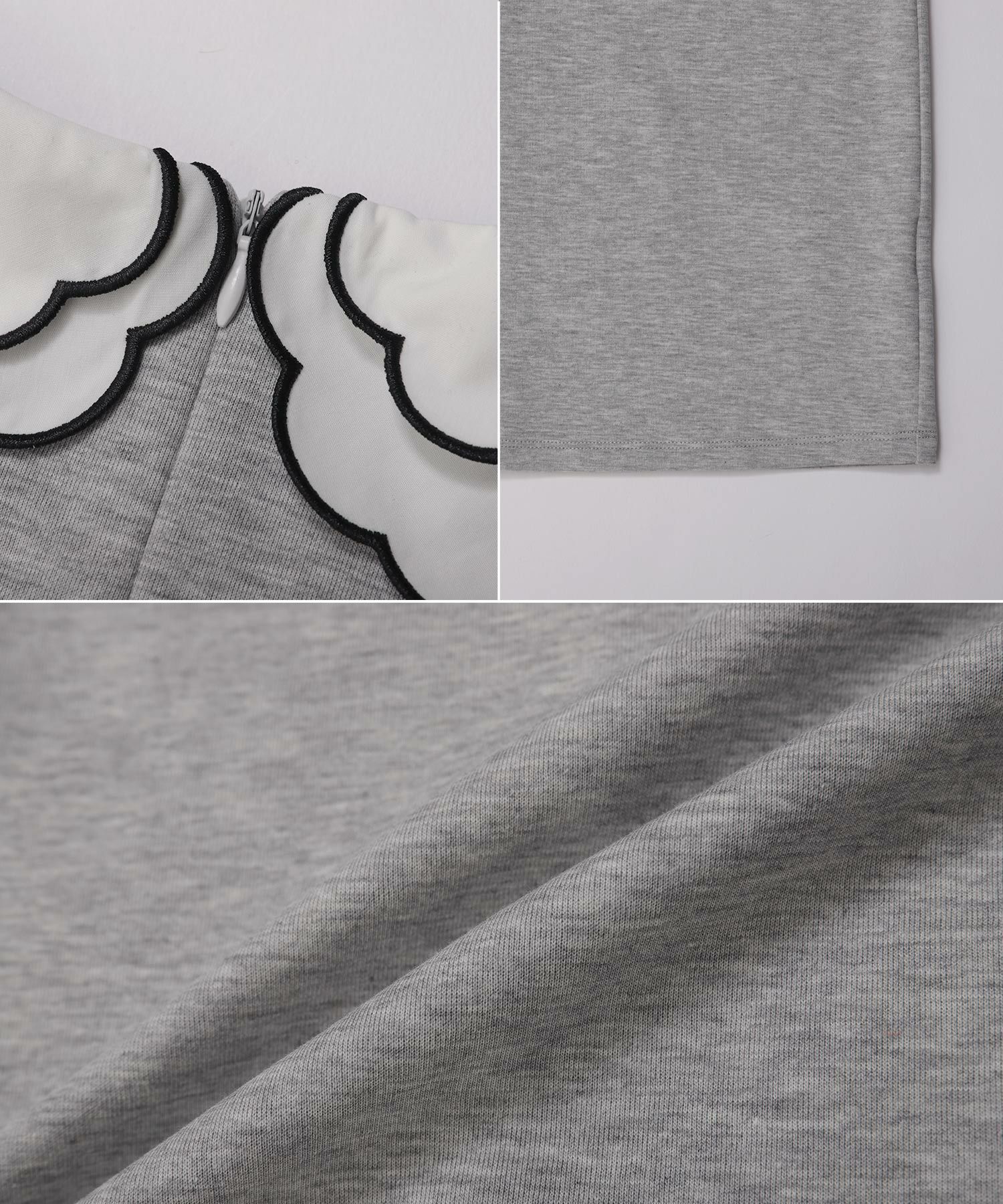 刺繍ダブルカラーレイヤードロングスリーブトップスHAPPYSET対象商品