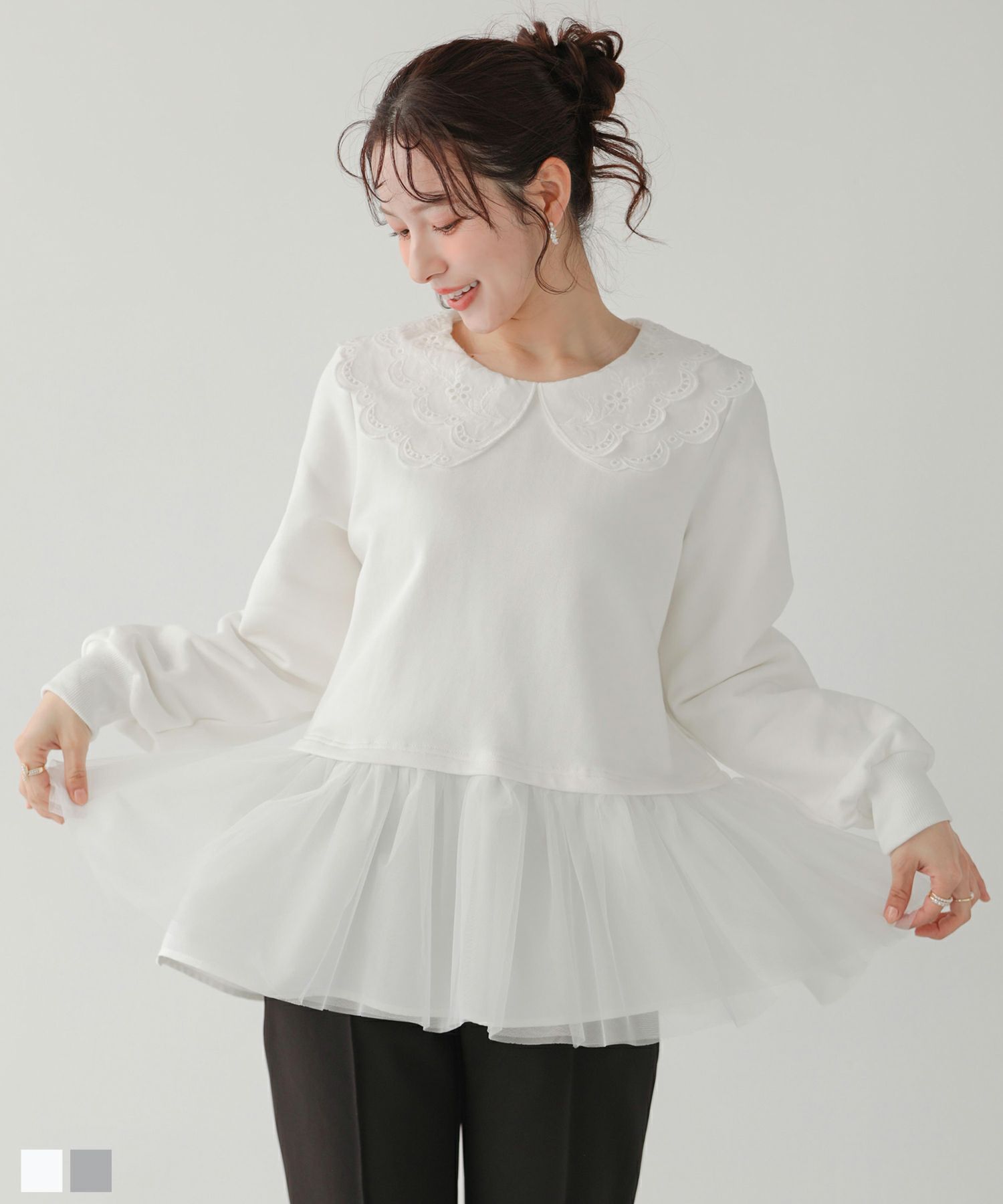 ドットチュールドッキングペプラムニット【宅配便】 | Fit more